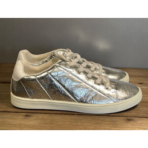 Nina Big Kids Girl's Sneakers Size 6 US, 38 EU Silver Metallic Zip Lace Up